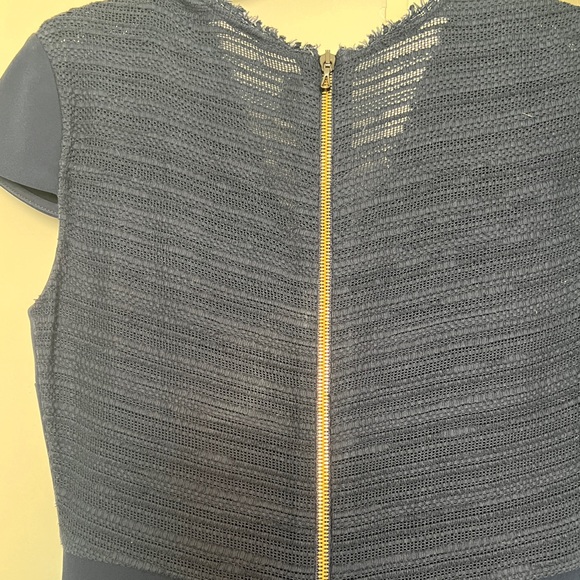 ROLAND MOURET Navy Stretch Crepe Mesh Midi Dress NEW - UK 8 / XS - Picture 5 of 9